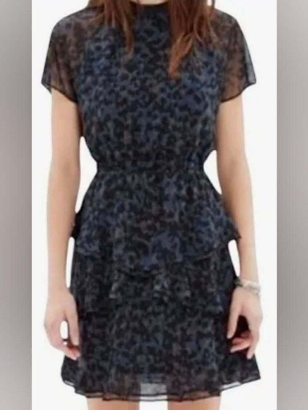 Madewell Radiant Dress In Inkspot Leopard Size 10